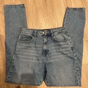 Missguided high rise jeans with hem split